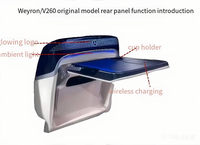 Table arrière pliante électrique Mercedes Classe V/V260, chargeur sans fil, porte-gobelet, éclairage d'ambiance, garniture en cuir, personnalisable
