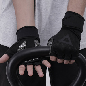 <span class=keywords><strong>Guantes</strong></span> Deportivos Unisex de Medio Dedo, con Palma Antideslizante de PU Grueso, Absorbentes de Sudor, para Entrenamiento y Gimnasio - Product Image 5