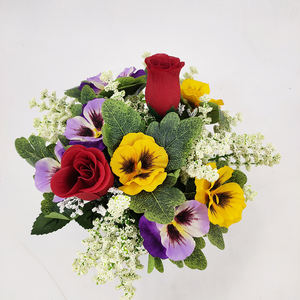 Vente en gros de <span class=keywords><strong>fleurs</strong></span> funéraires Petit pot à pensées Cimetière Pierre tombale Arrangement floral artificiel <span class=keywords><strong>Fleurs</strong></span> tombales dans un <span class=keywords><strong>vase</strong></span> - Product Image 6