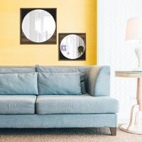 Espejo Valdes Redondo de Diseño Moderno en Aglomerado Negro Nogal de Lujo, Exclusivo y Más Vendido en Turquía, Fácil de Montar para Uso Decorativo