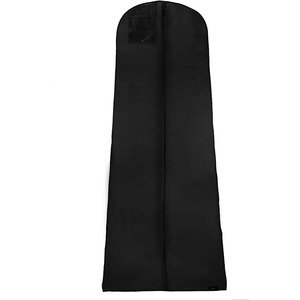 Funda protectora para vestido de novia, bolsa de almacenamiento colgante de doble capa gruesa para protección del vestido, estilo moderno en blanco y negro - Product Image 4