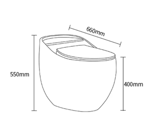 Toilette monobloc en céramique de style moderne crème, forme œuf, double chasse d'eau, siphon en S, <span class=keywords><strong>pour</strong></span> petite salle de bain domestique - Product Image 6