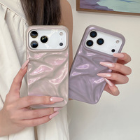 Coque de luxe ondulée brillante en TPU pour iPhone 17, compatible iPhone 17, 16, 15, 14, 13 Pro Max, 16 Plus