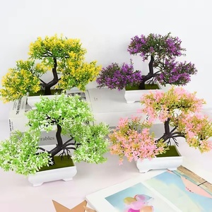 Yuyang New Design Wholesale Decorative Fake Plant Bonsai Mini Greenpine Artificial Plant with Pot - Product Image 3