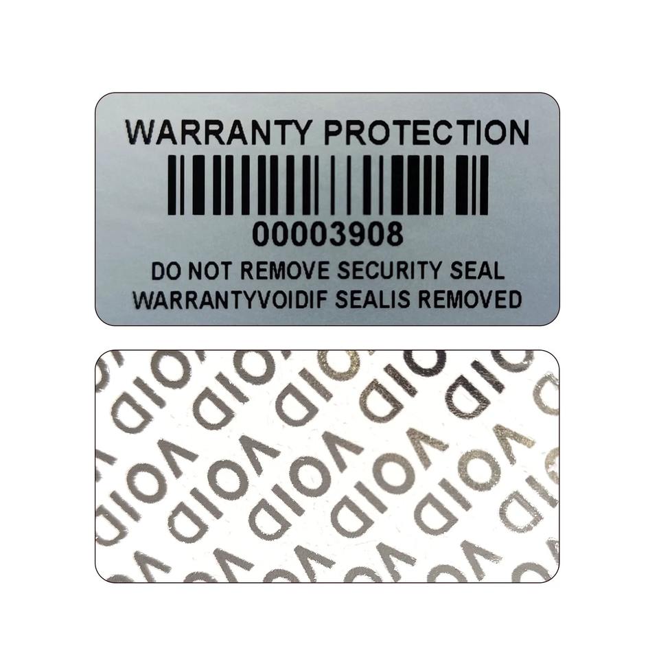 Bar Code Warranty Void Stickers PVC UV Resistant Durable Eco-Friendly ...