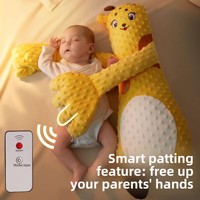 Venta al por mayor de fábrica: Jirafa de peluche inteligente con control remoto, para calmar al bebé, almohada antiespanto para dormir, tela suave de burbujas