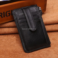 Porte-cartes d'identité en cuir véritable avec logo personnalisé en relief, blocage RFID, impression numérique, modèle OEM ODM TSH