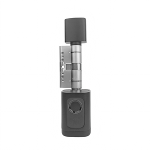 Offre d'usine : Cylindre de serrure intelligent numérique Tuya BLE à profil européen, accès par empreinte digitale et mot de passe, noir et argent - Product Image 3