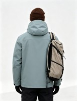 Veste d'hiver à capuche unisexe, en tissu imperméable, avec rembourrage en duvet de canard blanc intégré, coupe-vent pour la randonnée et le trekking