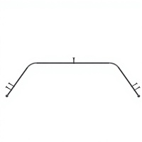 Kit de tringle à rideaux en fer BWK pour fenêtre en baie 200cm+100cm+100cm pour restaurant, mariage, bricolage