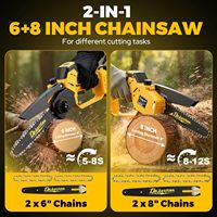 Mini tronçonneuse industrielle sans fil OEM, batterie 20V MAX, guide-chaîne 6" 8", moteur sans balais 1200W, portable, graisseur automatique, professionnelle