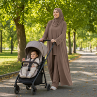 Ensemble pantalon et cardigan musulman OEM pour femme, Abaya ouverte, cardigan long superposé, couvrance intégrale, marque privée, vente en gros