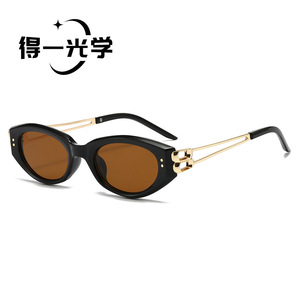 De Yi Optics Cat Eye <b>Sunglasses</b> Black Frame Brown Lens UV400 Protection Unisex Outdoors Cycling Driving - Product Image 1