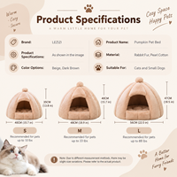 Coussin rond épais pour animaux de compagnie, vente en gros d'usine, nid semi-fermé chaud pour chats et chiens en hiver, literie douce et lavable pour animaux de compagnie