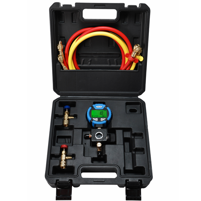 Necool PG300B HVACR Systems Single Low or High Manifold Gauge Safety Stop Valve Refrigerant Hose Tool Kit