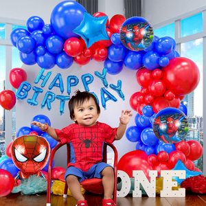 Vente en gros de ballons en feuille d'aluminium et de ballons en latex sur le thème de <span class=keywords><strong>Spiderman</strong></span>, super-héros de dessin animé, kit de guirlande d'<span class=keywords><strong>arche</strong></span> pour la décoration de fête d'anniversaire des garçons - Product Image 5