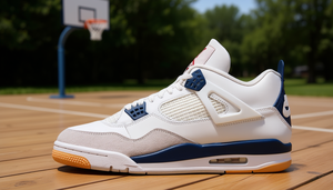 Zapatillas de Baloncesto Unisex For Air 4 Retro SP Spring Navy, Talla 5, Parte Superior de Cuero Genuino y Malla, Suela de Goma, Entresuela de EVA - Product Image 2