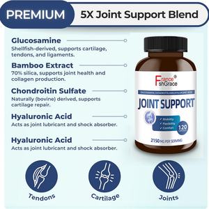 Compléments de soutien articulaire de haute qualité à base de glucosamine et de chondroïtine pour la santé des genoux et des articulations, adaptés aux femmes et aux hommes - Product Image 2