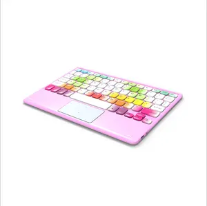 لوحة مفاتيح لاسلكية معدنية صغيرة ملونة جديدة لوحة مفاتيح لوحة مفاتيح تعمل باللمس لجهاز iPad