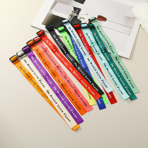 Braccialetti Religiosi Cristiani Tessuti a Mano con Scritta 'He Would Love First' per Raccolte Fondi, Braccialetti WWJD HWLF - Product Image 6