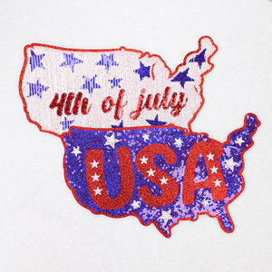 Lettre personnalisée en gros 4 juillet drapeau de pays qualité USA fête de l'indépendance décoration fer sur patchs brodés pour vêtements - Product Image 2