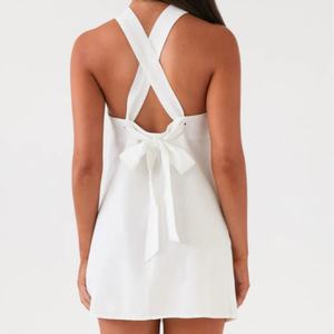 Vestido de Lino y Algodón para Mujer, Nuevo Estilo, Moderno, Casual y Sexy, Mini Vestido - Product Image 2