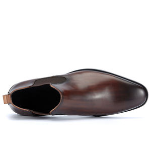 איטלקי מסוגנן mens מעור עגל ילסי מגפונים על נעלי קרסול על נעלי קרסול, שכבה העליונה cowhide קרסול מרטין נעליים - Product Image 4