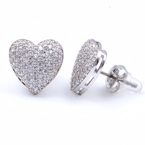 Orecchini alla moda cuore di rodio CZ oro ottone/rame/lega/gioielli per feste religiose zircone perla smeraldo a forma di numero - Product Image 4