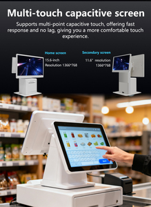Nuevo Sistema POS Todo en Uno de 15.6'' con Windows 10/11, Procesador I3/I5/I7, Kiosco de Pedidos para Restaurantes, Caja Registradora, Terminal de <span class=keywords><strong>Pago</strong></span> POS para <span class=keywords><strong>Tiendas</strong></span> - Product Image 5