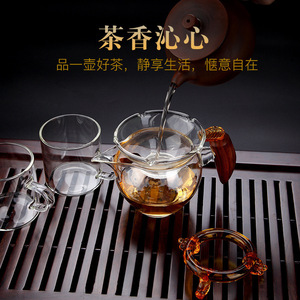 Colador de té de vidrio, infusor de té, filtro de té, colador de té para juego de té Kung Fu, accesorio para taza de té, transparente - Product Image 2