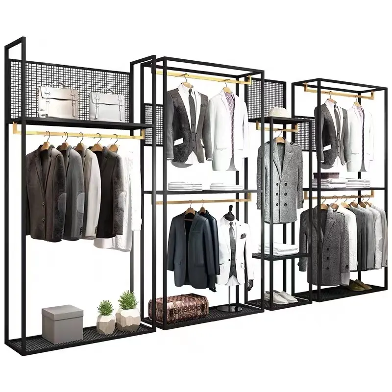 Men Shop Furniture Garment Display Stand Men Suit Clothing Jackets Display Racks Clothing Store Interior Design