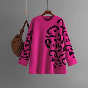 Maglione Jacquard Lavorato a <span class=keywords><strong>Maglia</strong></span> da Donna, Nuovo Pullover Autunno-Inverno a Maniche Lunghe, <span class=keywords><strong>Maglia</strong></span> Base a Mezza Lunghezza - Product Image 5
