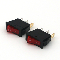 Interrupteur à bascule KCD3-102AN 6A 220V 3P SPST transparent rouge et noir, boîtier en plastique pour appareils électroménagers