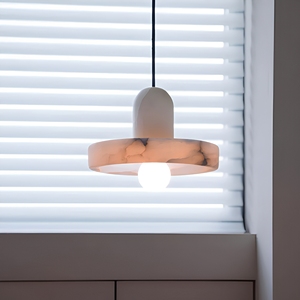 Lámpara Colgante de Alabastro Blanco de Estilo Minimalista, Luminaria Interior <span class=keywords><strong>para</strong></span> Dormitorio, Sala de Estar, Comedor - Product Image 1