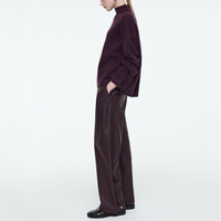 Fabricant de cachemire, vente en gros sur mesure, pull à col roulé en cachemire brossé, vêtements d'hiver de luxe, pull 100% cachemire pour femmes