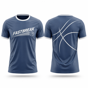 T-Shirt da Basket con Tipografia Fastbreak Italic, Grafica Motion Trail, 100% Poliestere, Asciugatura Rapida, Uniforme Sportiva da Allenamento - Product Image 1