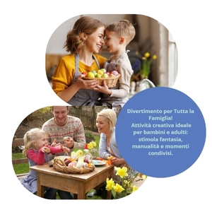 Set di Uova di Pasqua da Decorare, 96 Uova Bianche in Plastica con Ganci, Nastri, Pittura Tempera e 3 Pennelli per Decorazioni Pasquali - Product Image 4