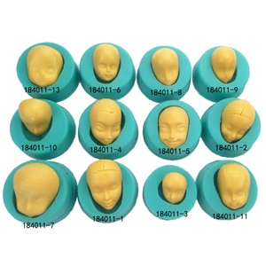 Juego de 13 Moldes de Silicona 3D con Forma de Rostro Humano para Decoración de Fondant, Moldes de Silicona para Caramelos, Arcilla, Decoración, Cabeza de Niña - Product Image 1