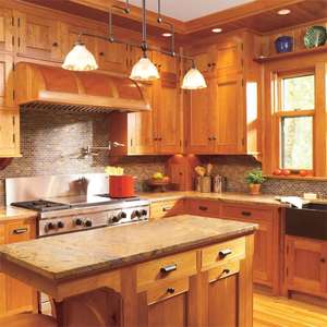 Kabinet dapur kayu mewah finishing alami laci penutup lembut desain kustom untuk interior perumahan - Product Image 6