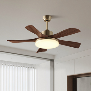 พัดลมเพดานโลหะพร้อมไฟ LED สีทองควบคุมระยะไกลสุดหรูสำหรับห้องอาหารโรงแรมและวิลล่า - Product Image 4