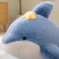 Dolfijn knuffeldier pluche speelgoed blauw wit tweekleurig met zeester oceaan thema pluche voor babyshower kerstcadeau