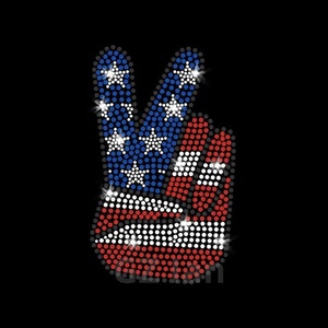 Parches de transferencia de diamantes de imitación personalizados con diseño de flores para el 4 de julio, estilo <span class=keywords><strong>americano</strong></span>, para ropa - Product Image 4