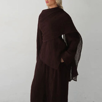Ensemble haut et pantalon musulman 2025 en gros avec vêtements modestes, ensemble abaya deux pièces, vêtements musulmans