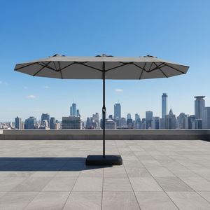 Parasol moderne pliable double face, imperméable, anti-UV, pour mobilier d'extérieur, robuste, avec mécanisme de levage à manivelle en fer, idéal pour les parcs de luxe - Product Image 6