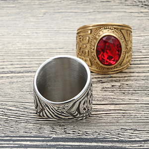 Anillo Retro con Letras para Hombre, Estilo Universitario Vintage 1968, con Cristal Engastado en Bisel, Joyería de Moda, Regalo - Product Image 2