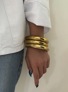 Nuevo Brazalete Geométrico Minimalista de Moda, Liso, de Cobre <span class=keywords><strong>con</strong></span> Baño de Oro de 18k, Antioxidante, Unisex, de Lujo - Product Image 2