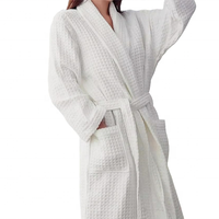Meilleur peignoir de luxe en coton gaufré pour femmes et hommes avec ceinture Peignoirs d'hôtel pour la maison