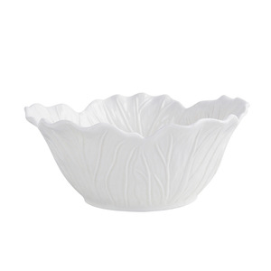 Bol à salade en relief de fleurs en céramique blanche pure Design créatif de chou Vaisselle jetable écologique pour <span class=keywords><strong>soupe</strong></span> au yaourt - Product Image 5