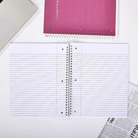 Carnet de notes professionnel A5 personnalisable à spirale, reliure à anneaux, lignes horizontales, avec logo, pour prise de notes et planification, couverture en papier