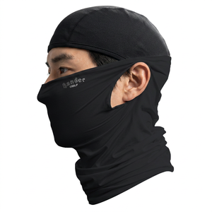 Masque facial cagoule noir et blanc unisexe, réglable, respirant, imperméable, en polyester, pour adulte, avec circonférence de tête ajustable - Product Image 4